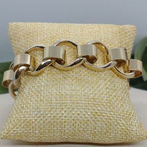 Women or Men Gold Plated Link Bracelet